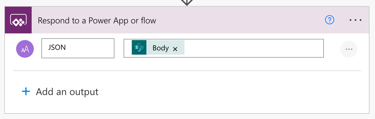 Screenshot of a Power Automate Flow with a response action