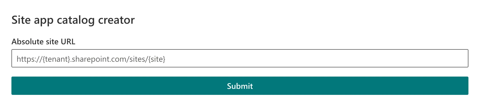 Web part shown within the admin workbench